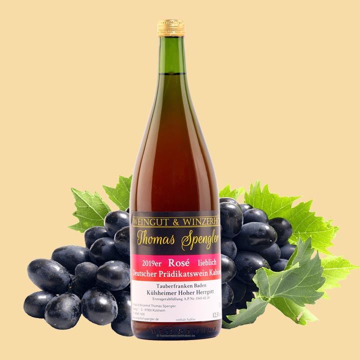 2019er Rosé - lieblich - 1L Flasche mit Etikett